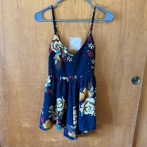 Ling Fei Fashion Small Navy Strappy Short Romper